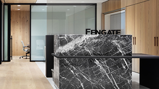 Reception desk at the Fengate in Toronto